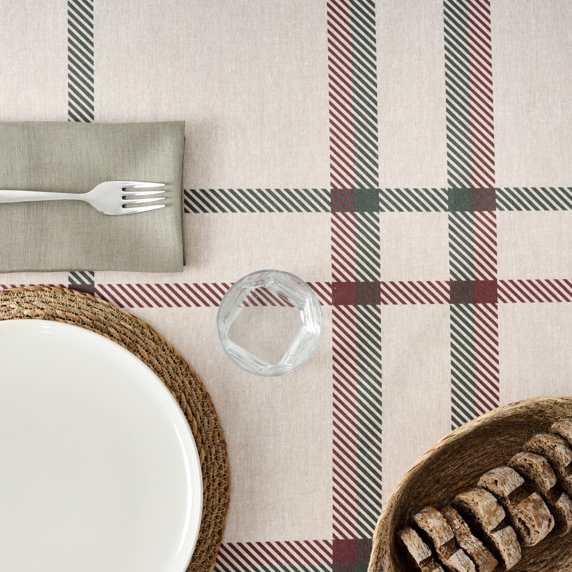 Mantel redondo antimanchas Cuadros Navidad