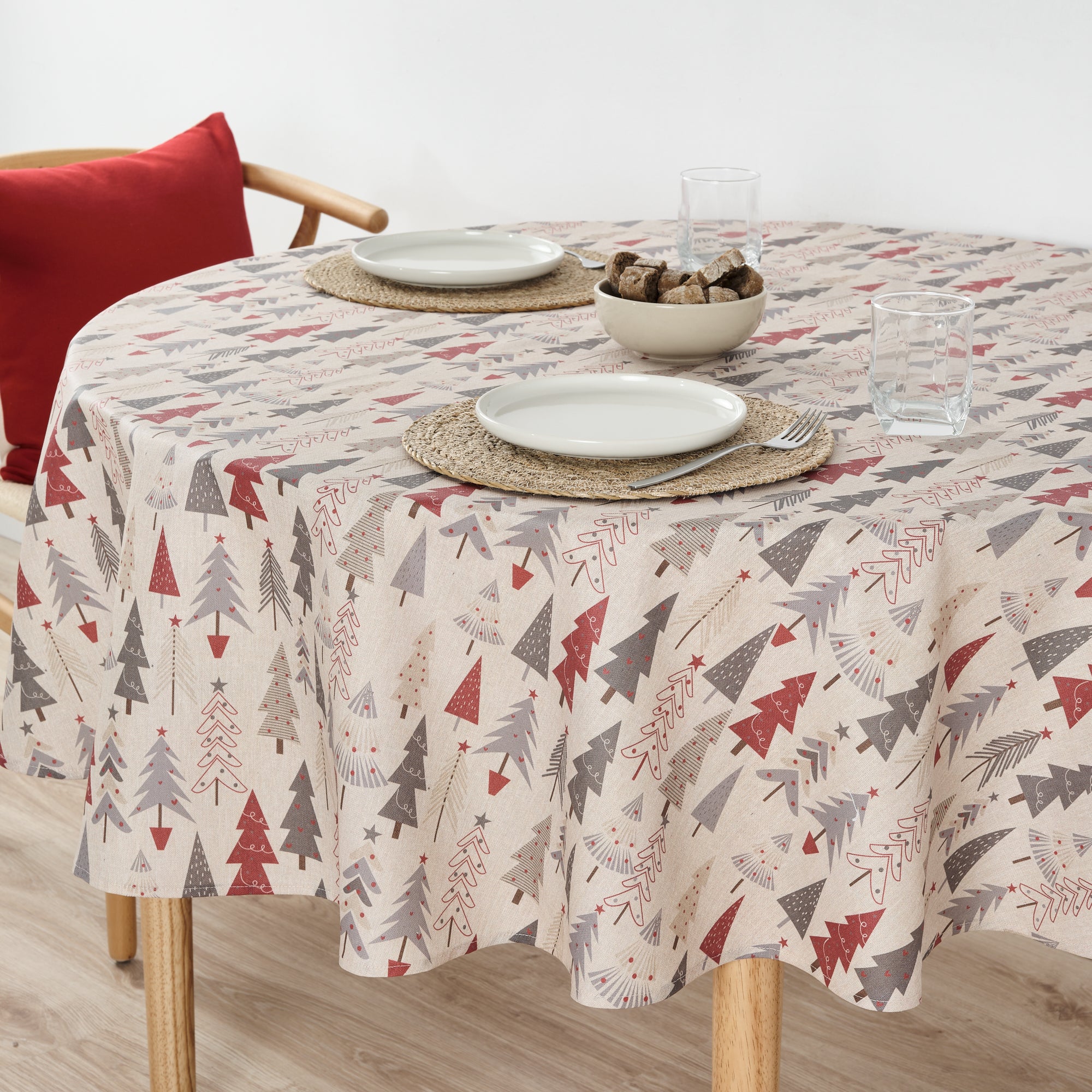 Mantel redondo antimanchas Merry Christmas 31