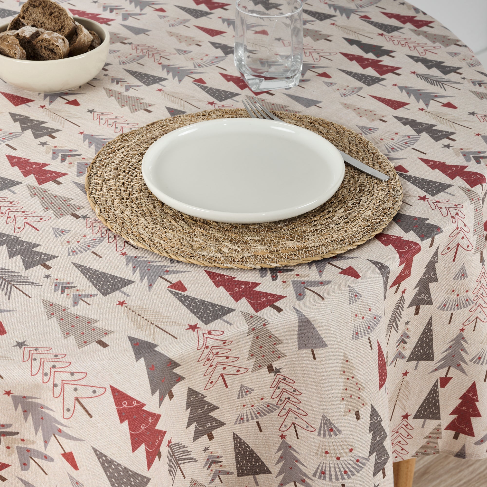 Mantel redondo antimanchas Merry Christmas 31