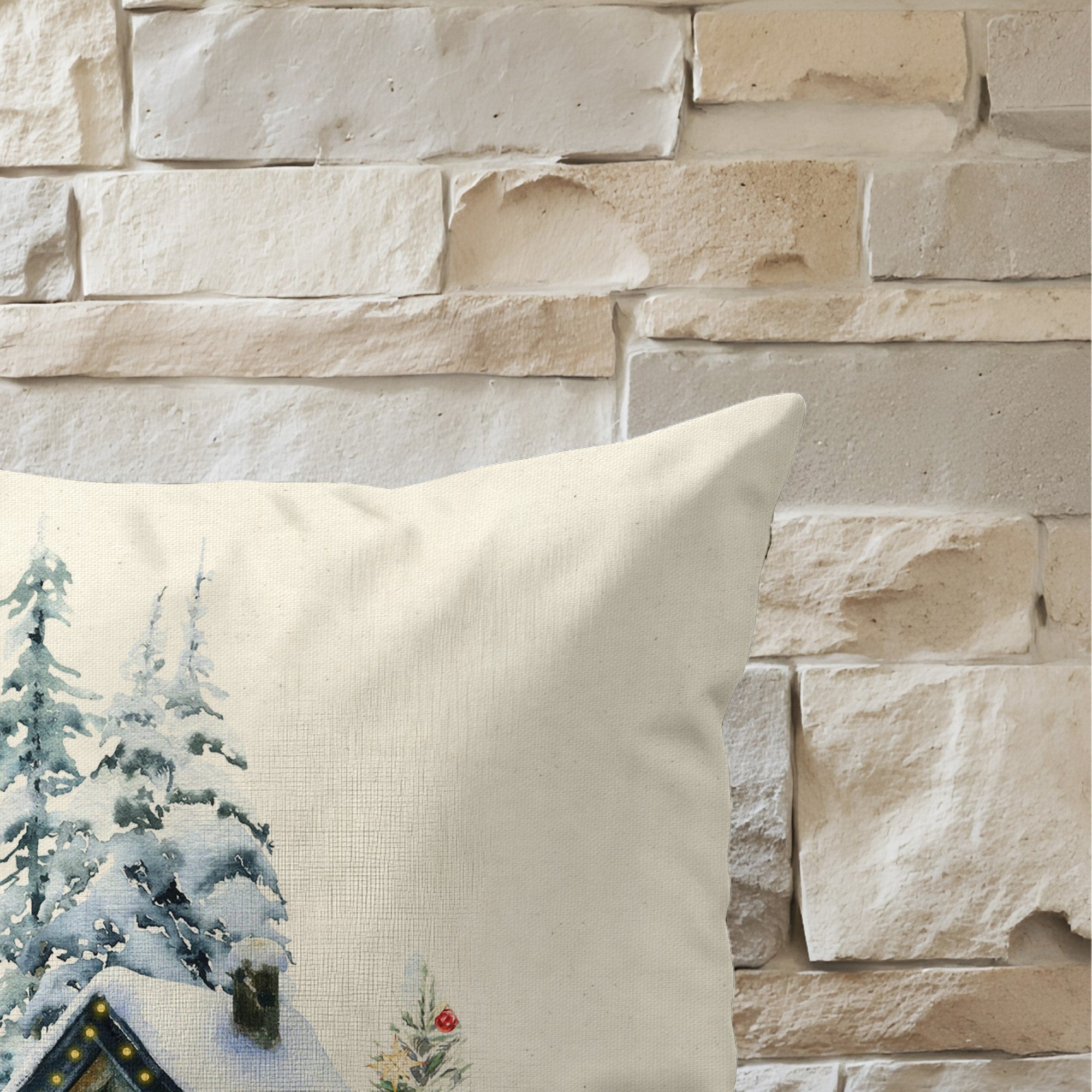 Funda de cojín 100% algodón Christmas Landscape B 50x50 cm