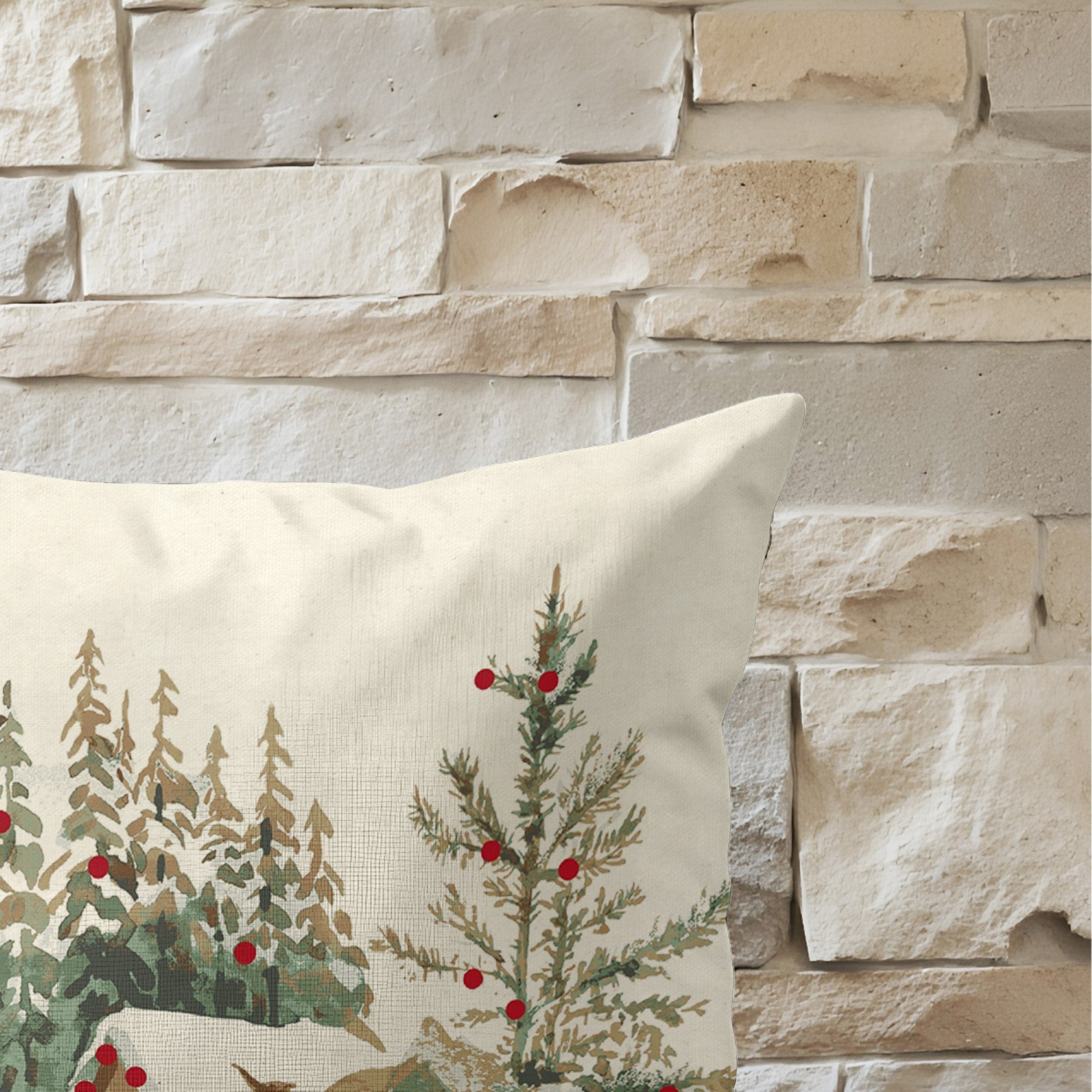 Funda de cojín 100% algodón Christmas Ciervo A 50x50 cm