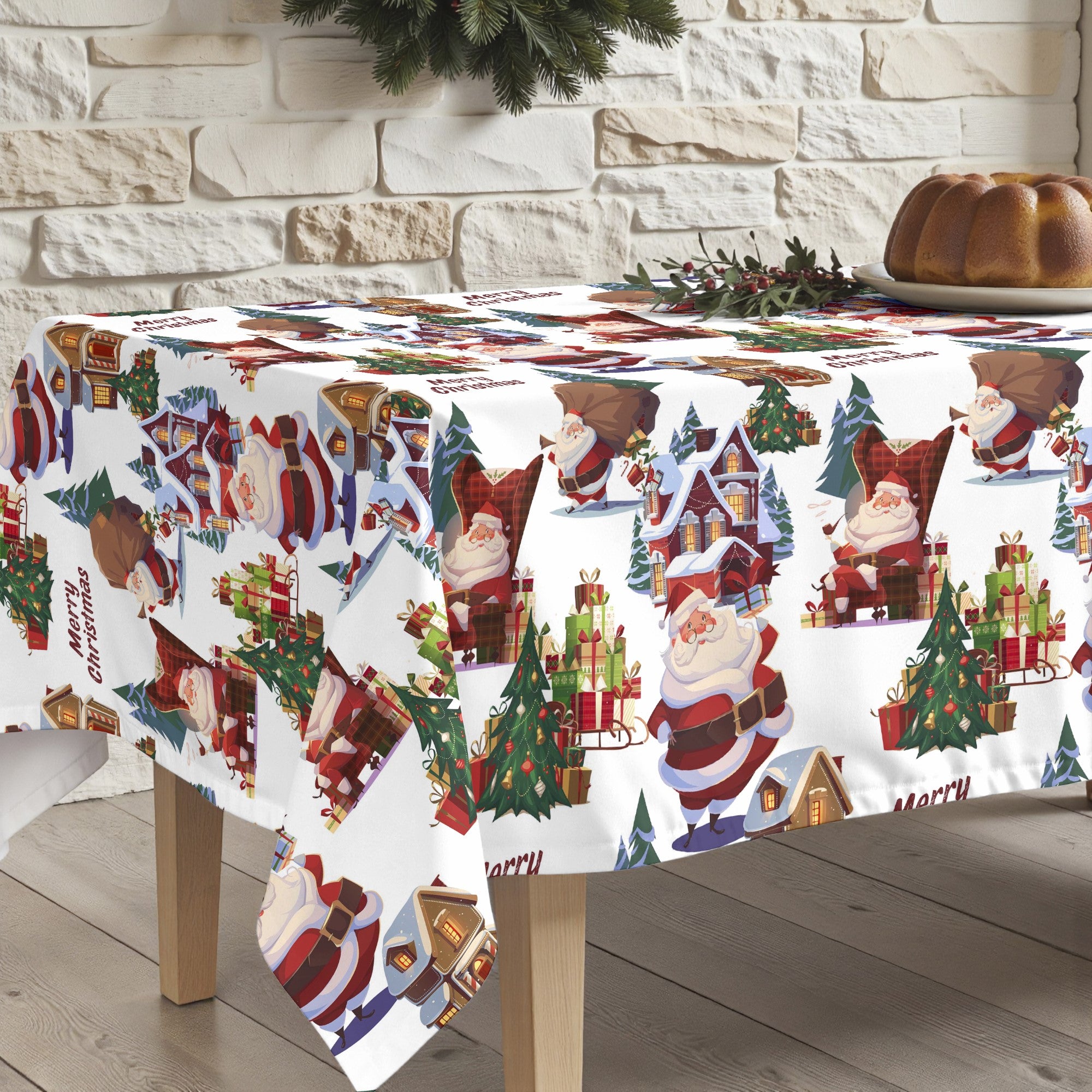 Mantel antimanchas Papa Noel