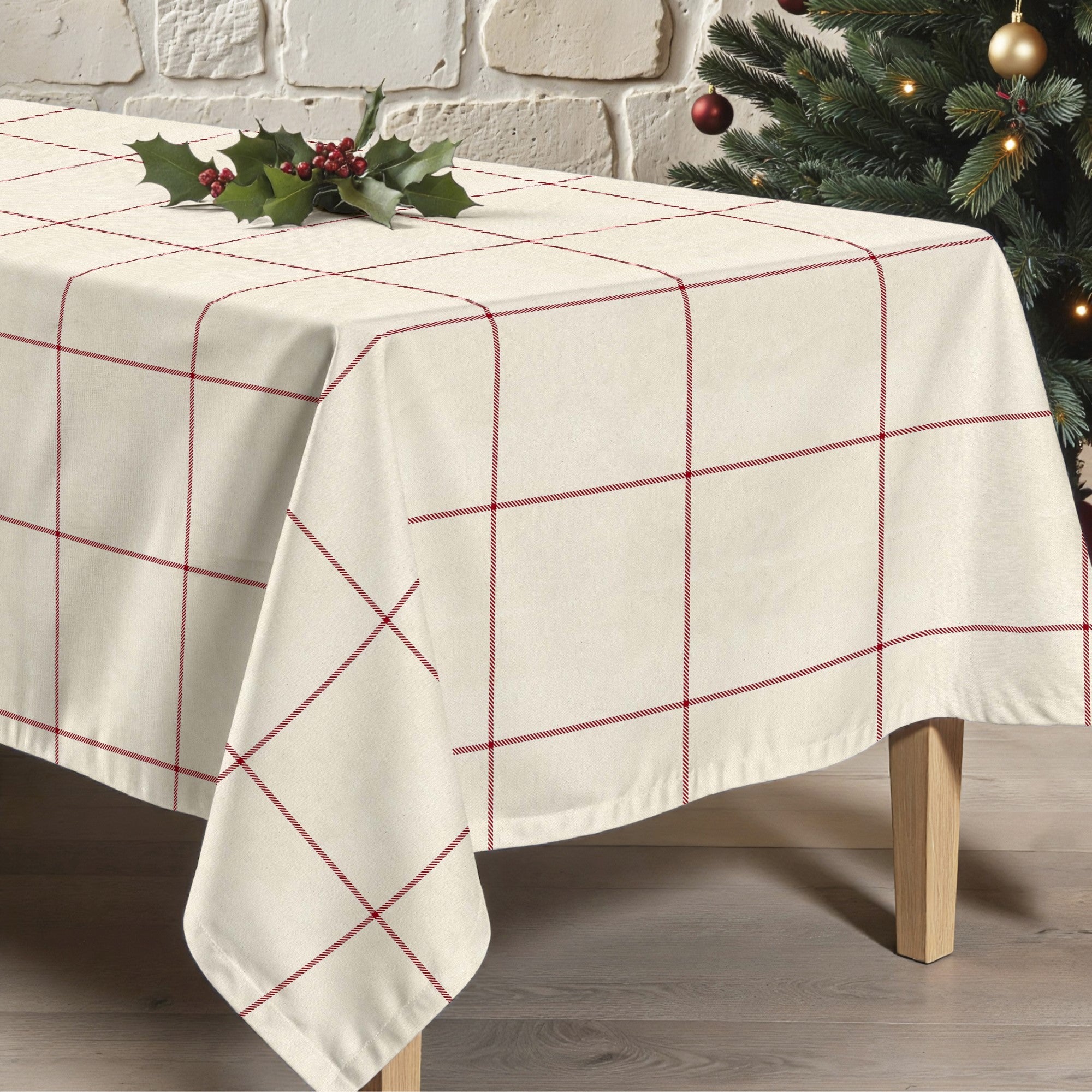 Mantel antimanchas Red windowpana 1225