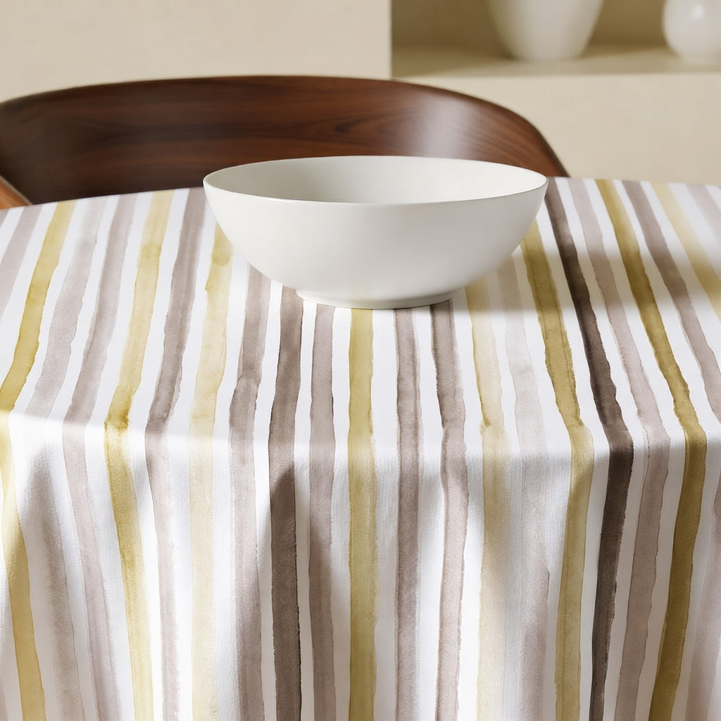 Mantel redondo antimanchas Naiara Marrón