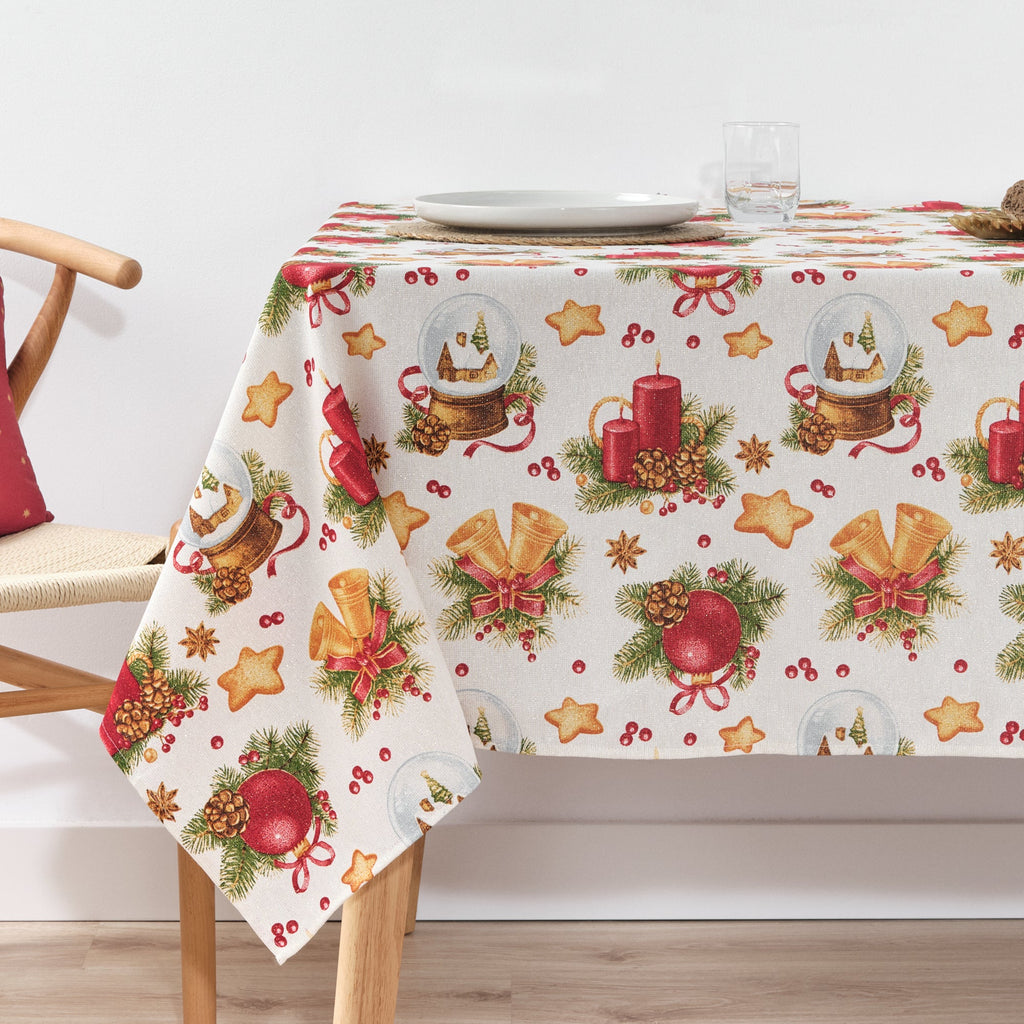 Mantel impermeable antimanchas algodón-lurex Nativitatis 4 Oro