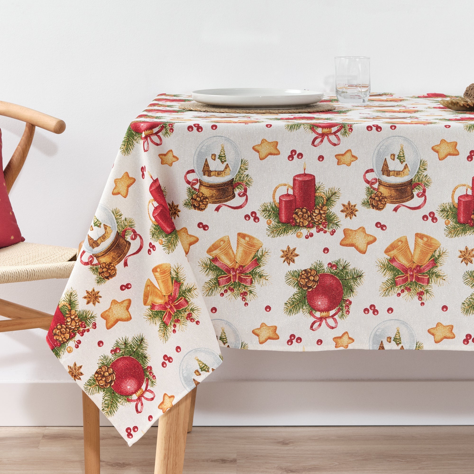 Mantel impermeable antimanchas algodón-lurex Nativitatis 4 Oro