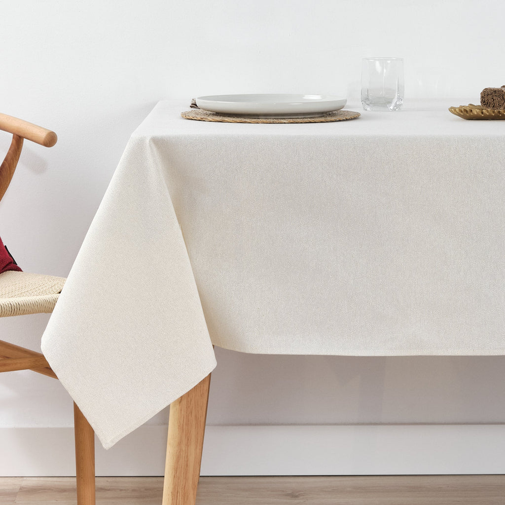 Mantel impermeable antimanchas algodón-lurex Crudo Oro