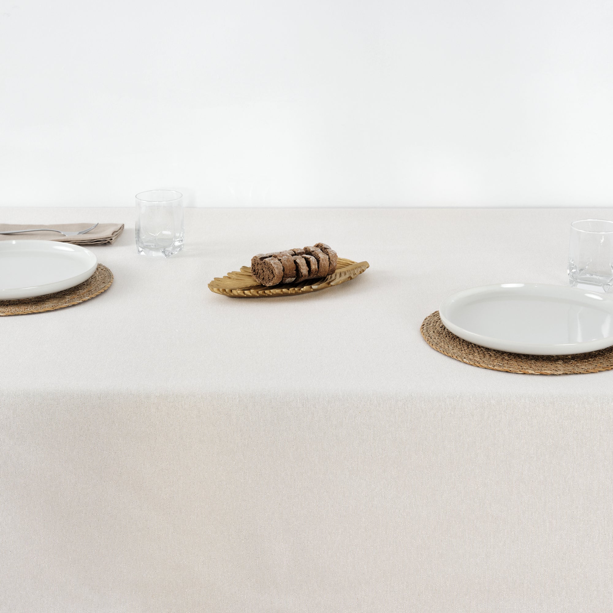 Mantel impermeable antimanchas algodón-lurex Crudo Oro
