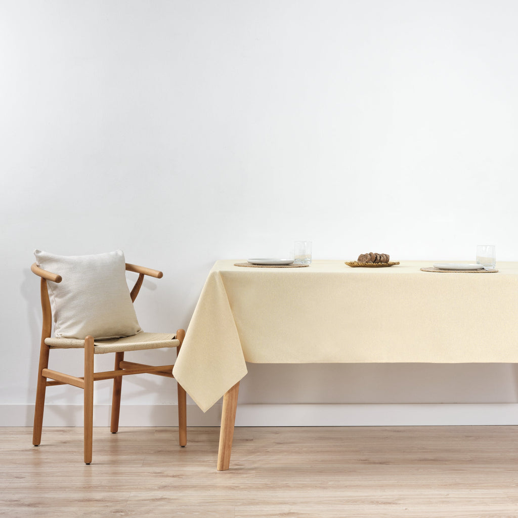 Mantel impermeable antimanchas algodón-lurex Beig Oro