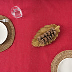 Mantel impermeable antimanchas algodón-lurex Rojo Oro