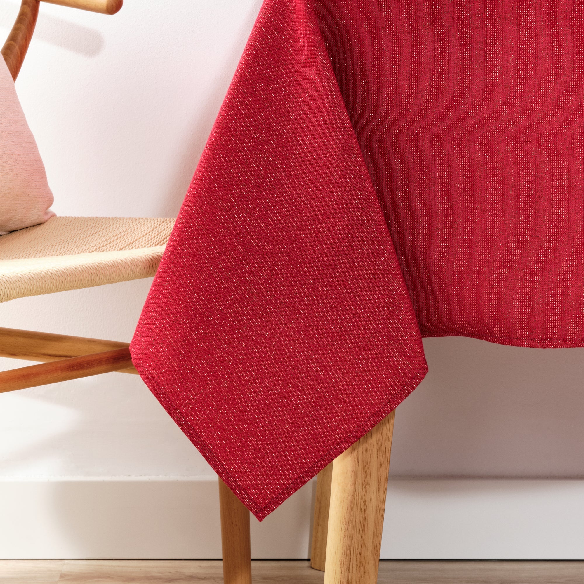 Mantel impermeable antimanchas algodón-lurex Rojo Oro