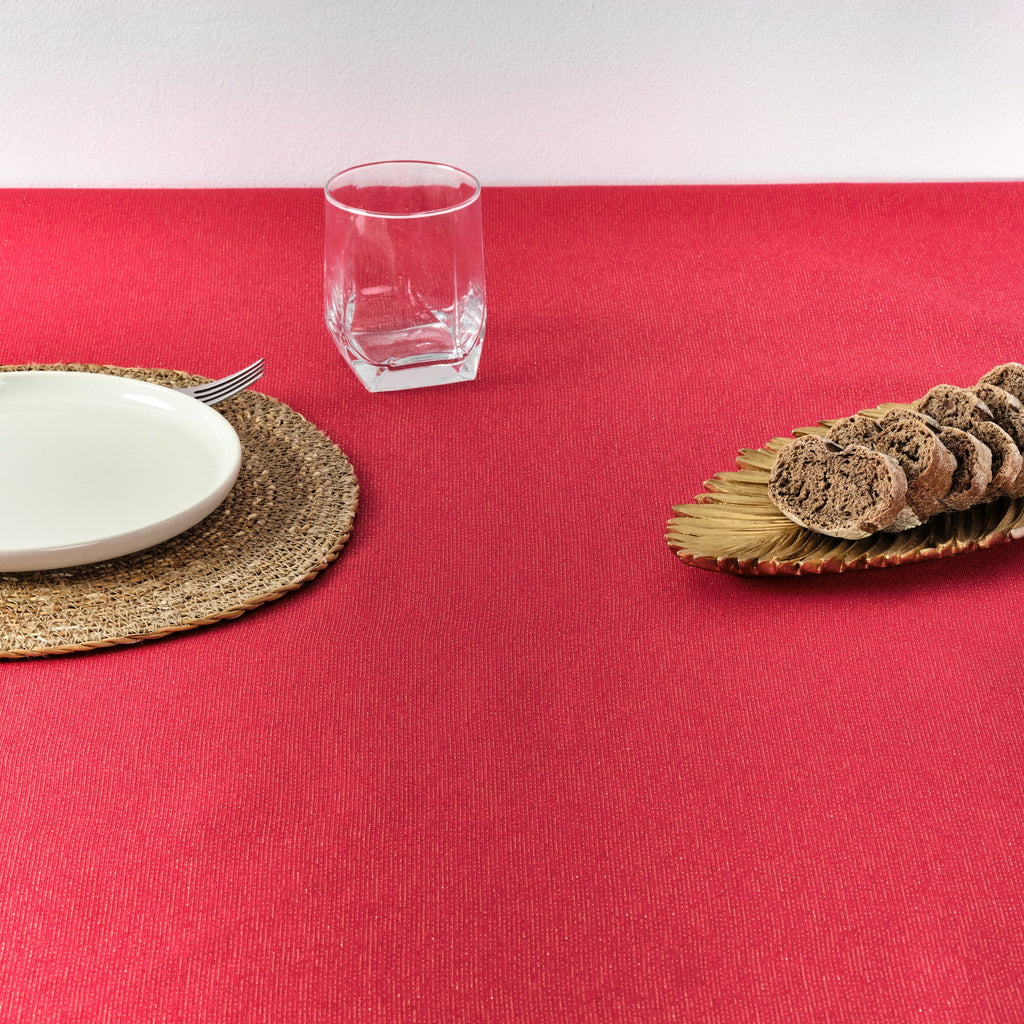 Mantel impermeable antimanchas algodón-lurex Rojo Oro