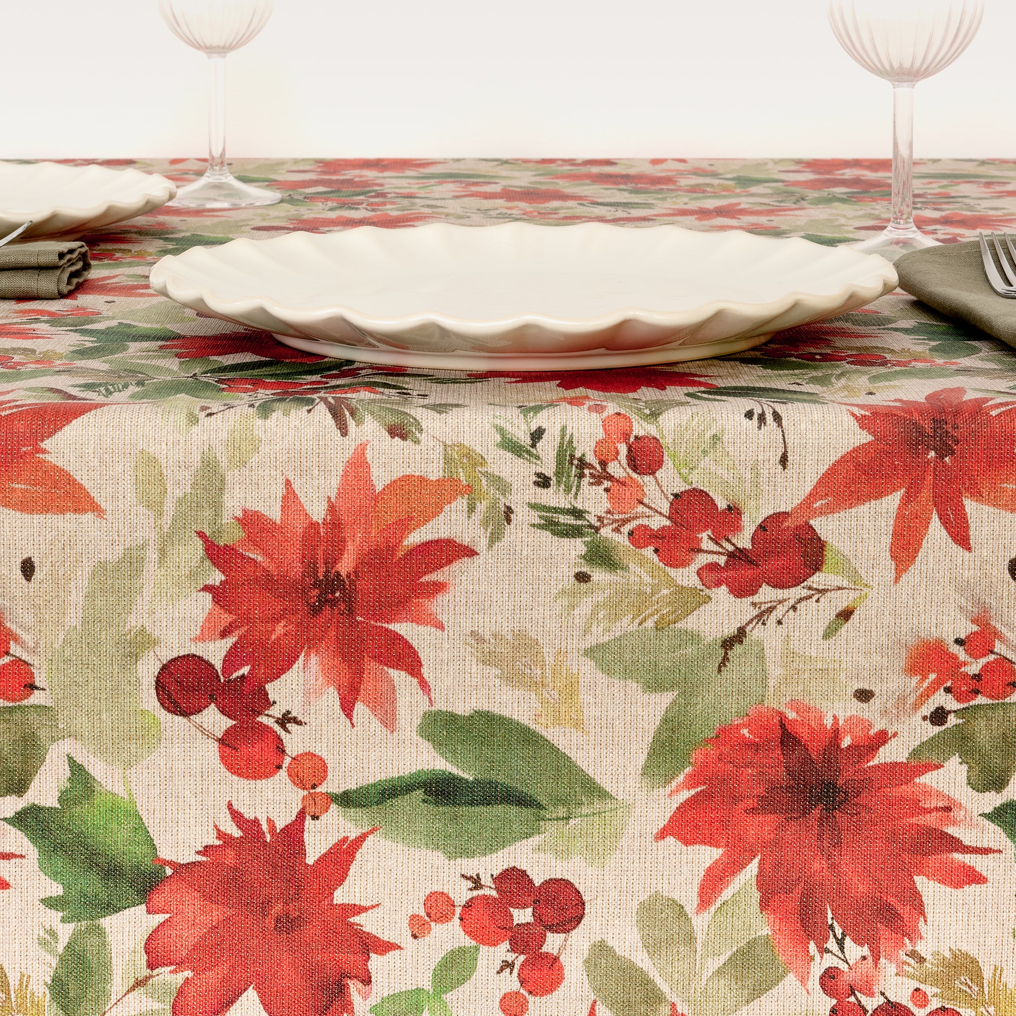 Mantel de tela Merry Christmas 48 Lurex