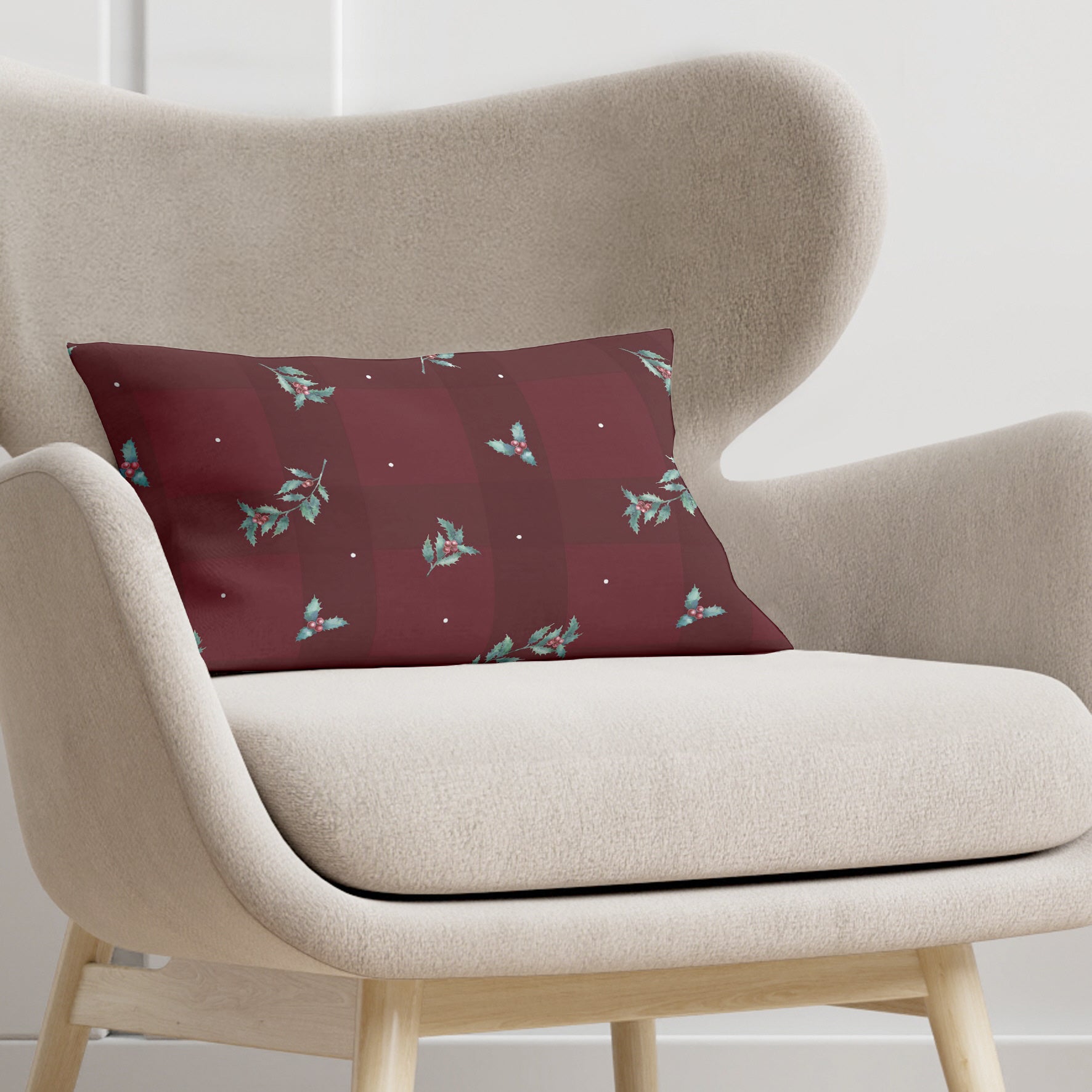 Funda de cojín terciopelo Red Christmas 1 30x50 cm