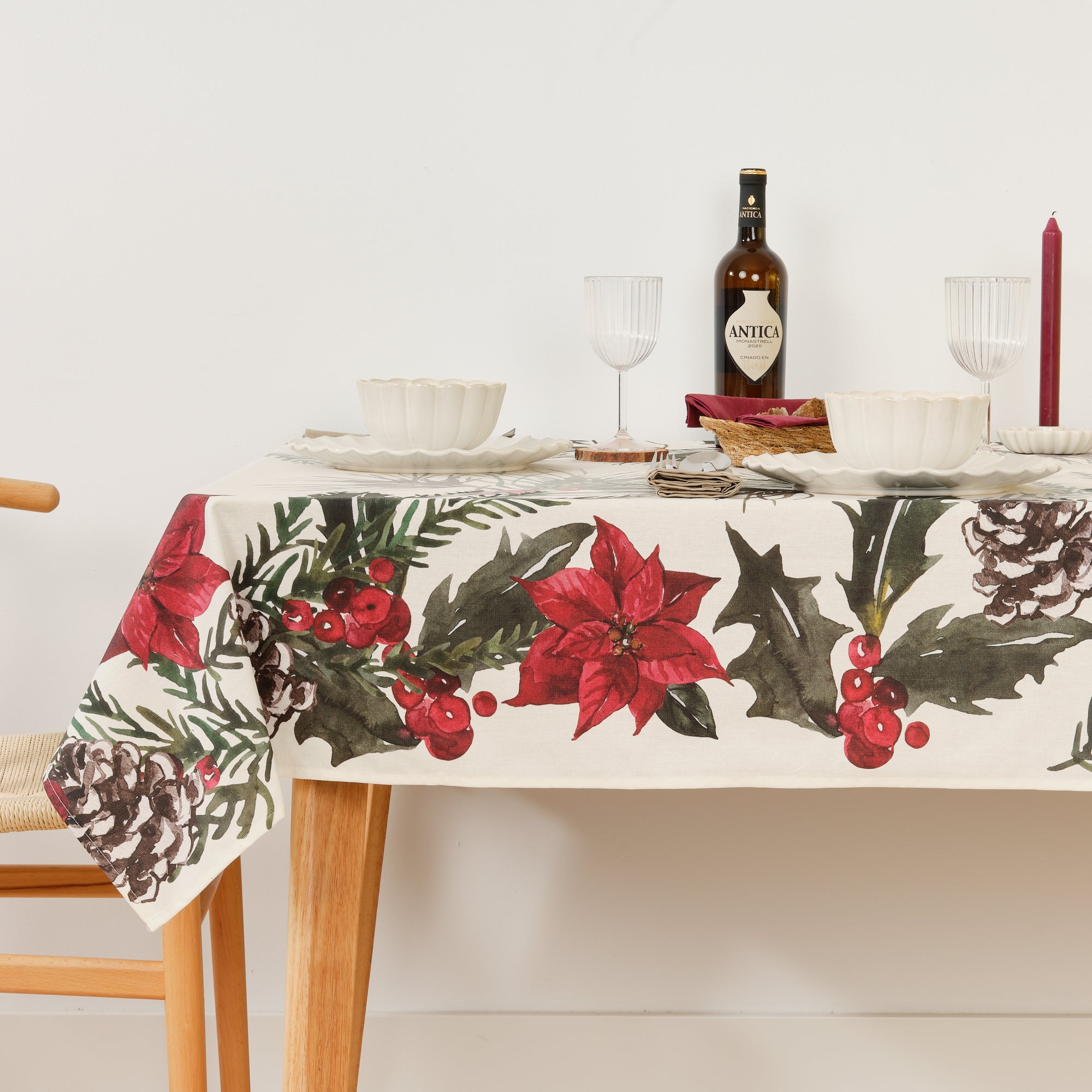 Mantel antimanchas Christmas Flowers 2