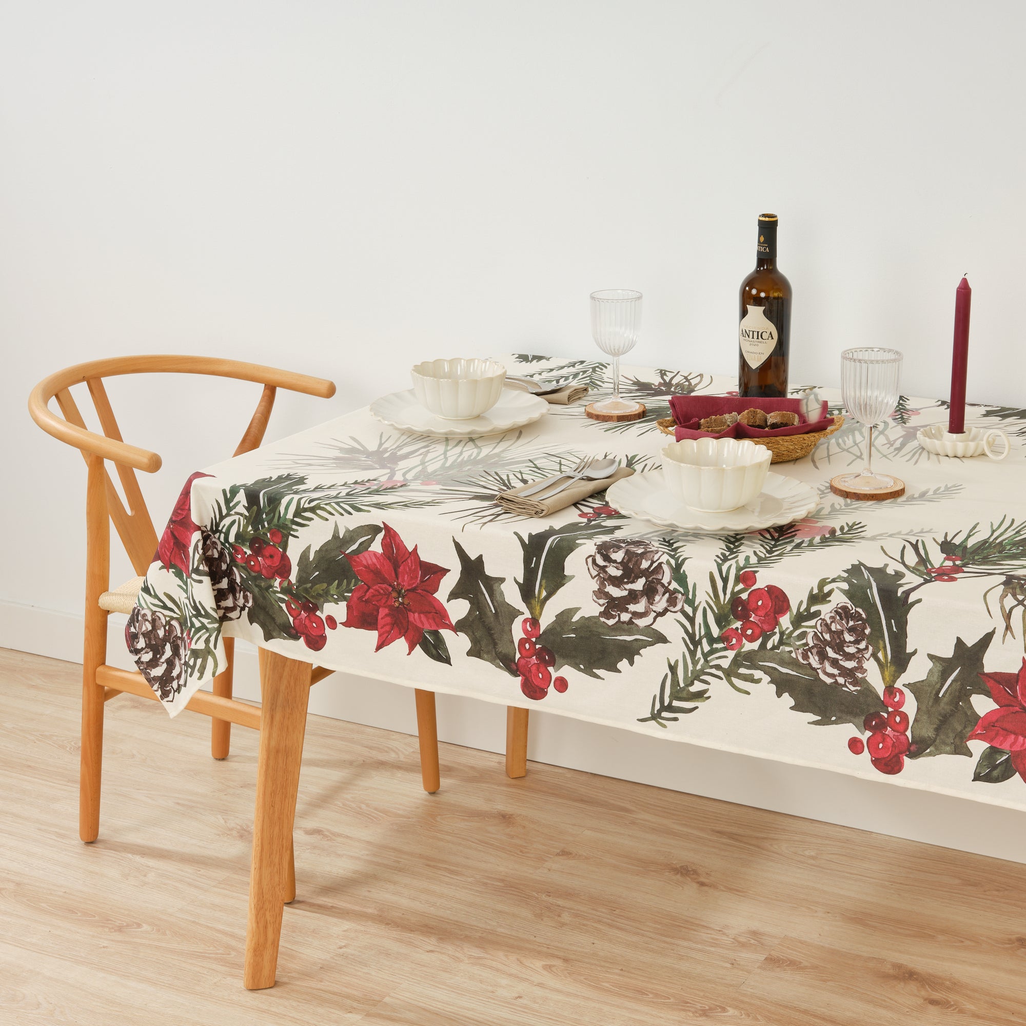 Mantel antimanchas Christmas Flowers 2