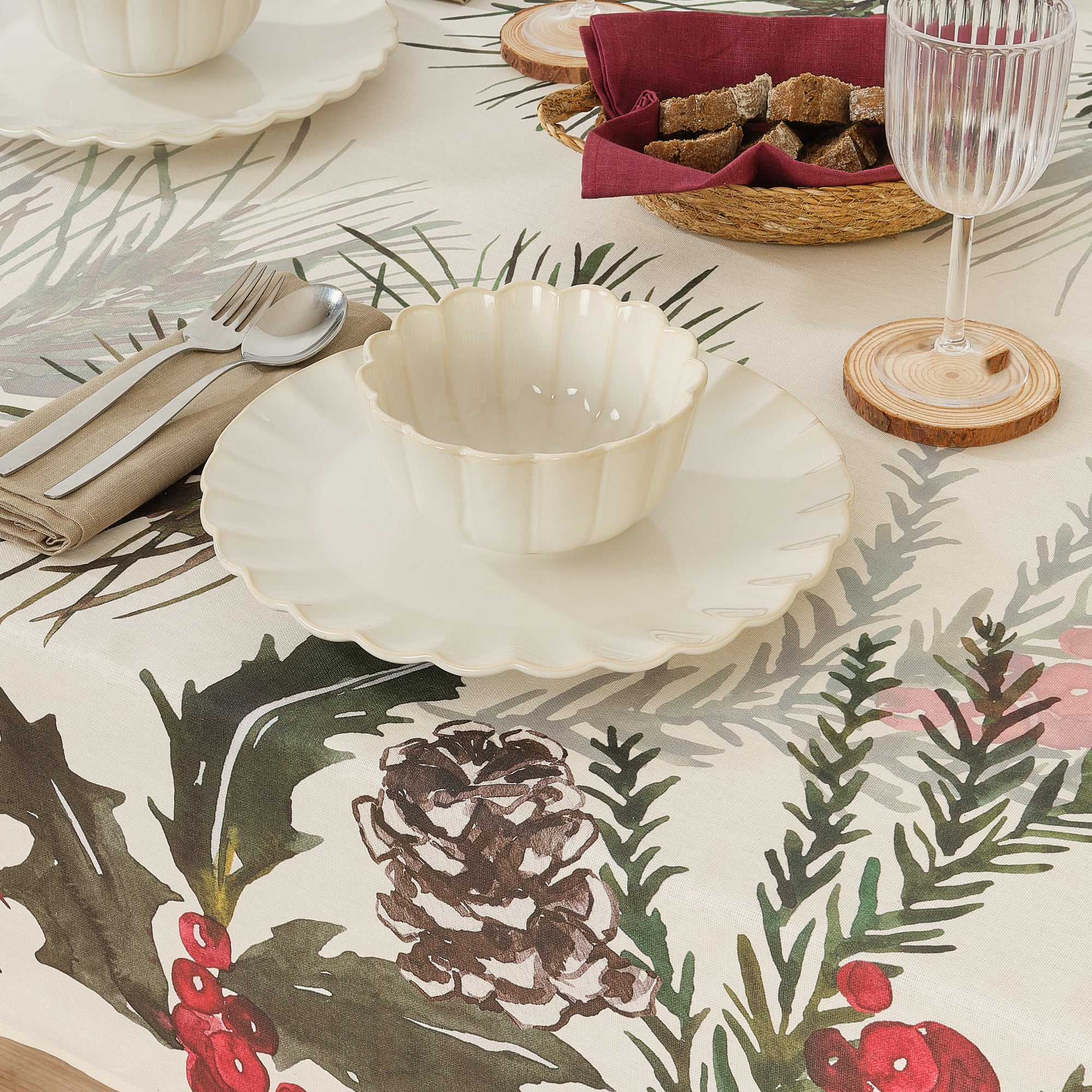 Mantel antimanchas Christmas Flowers 2