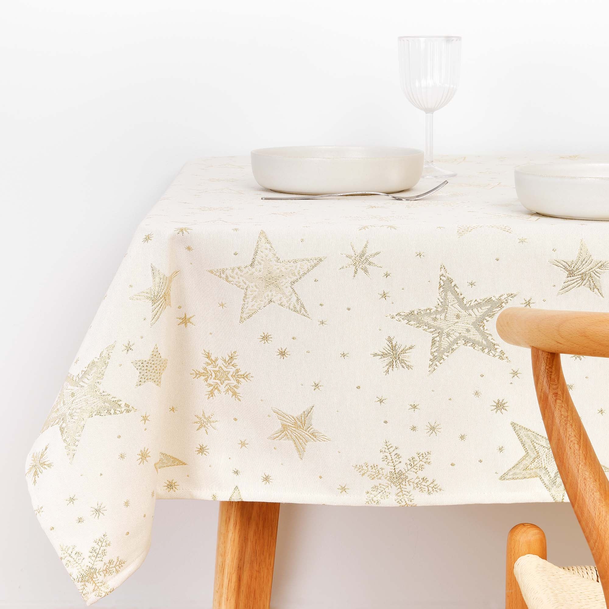 Mantel jacquard 31114A Natural Oro Lurex