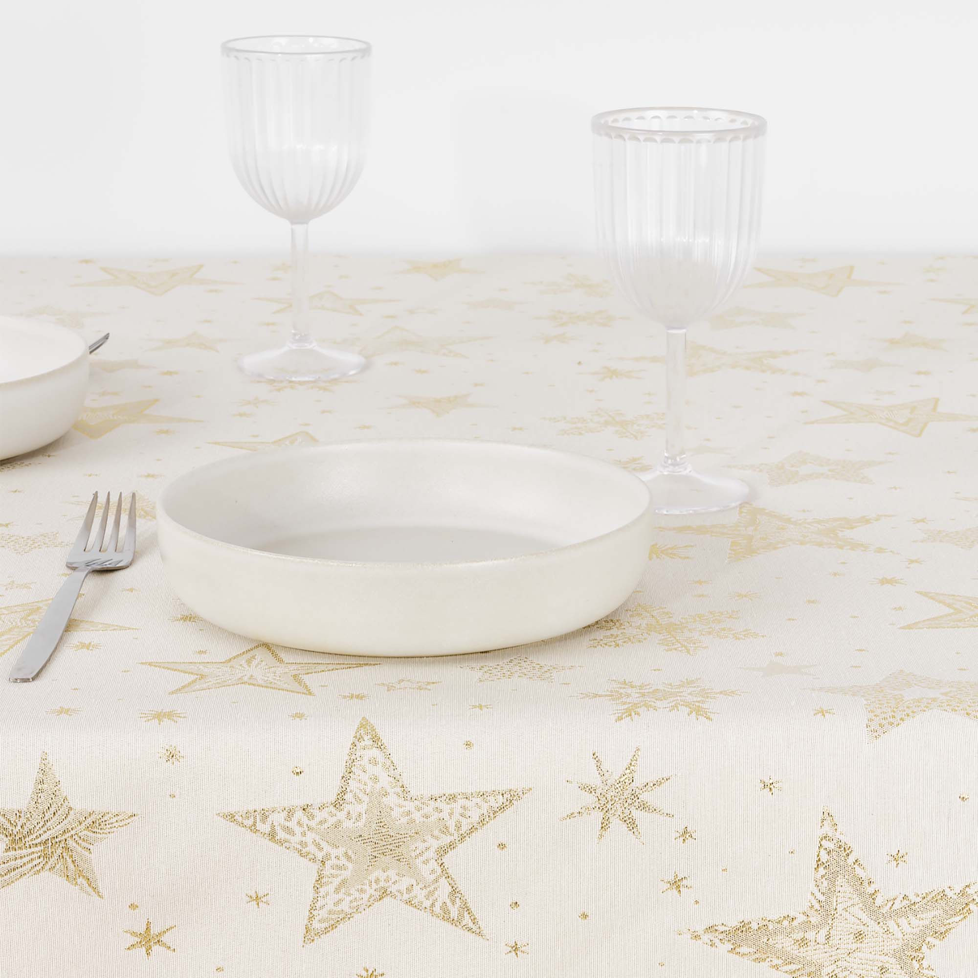 Mantel jacquard 31114A Natural Oro Lurex