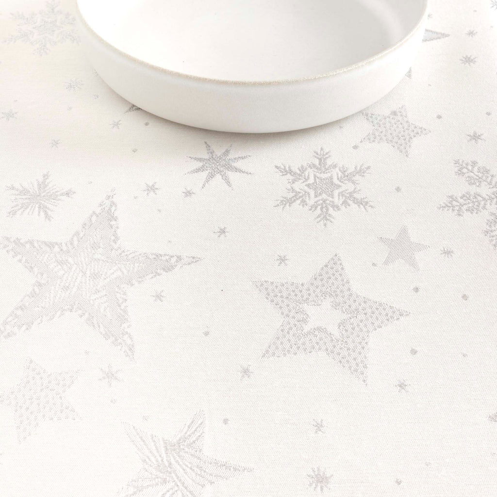 Mantel jacquard 31114A Natural Plata Lurex
