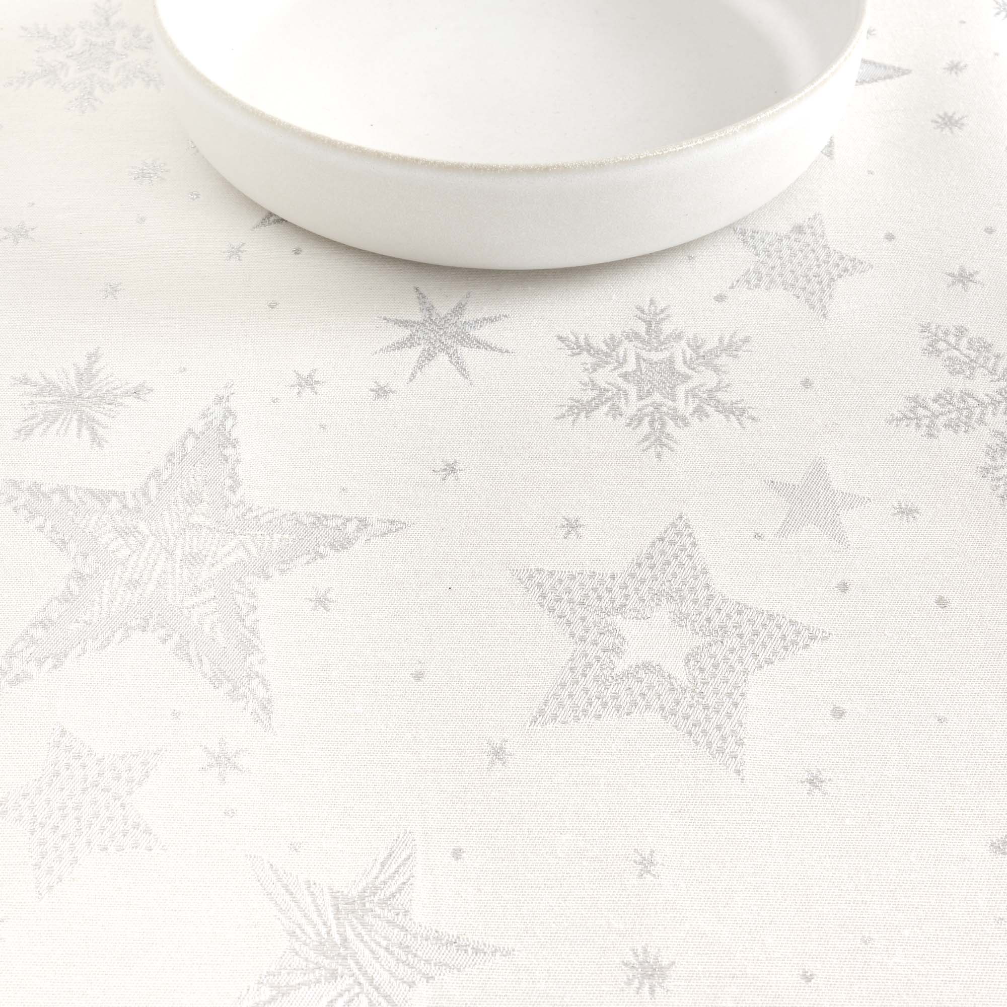 Mantel jacquard 31114A Natural Plata Lurex