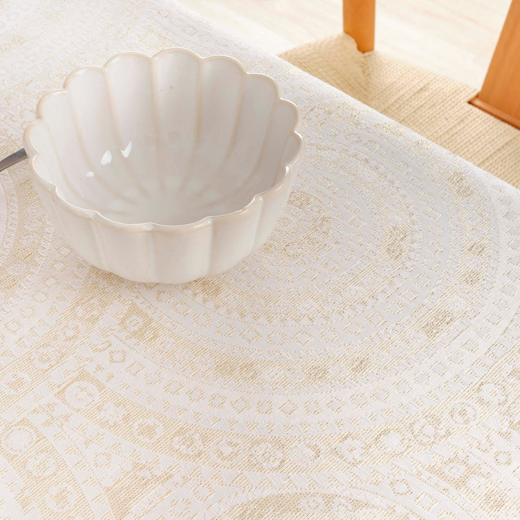 Mantel jacquard R17676 Natural Oro Lurex