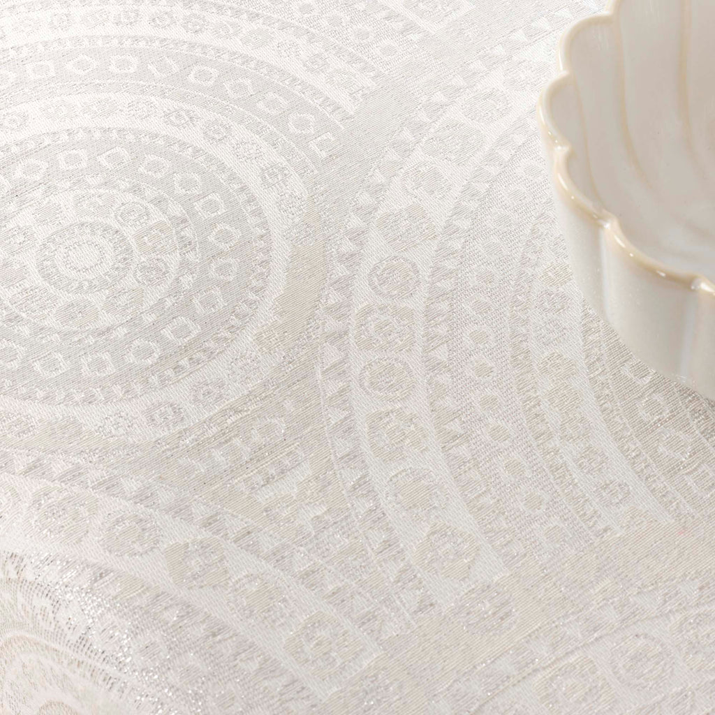 Mantel jacquard R17676 Natural Plata Lurex