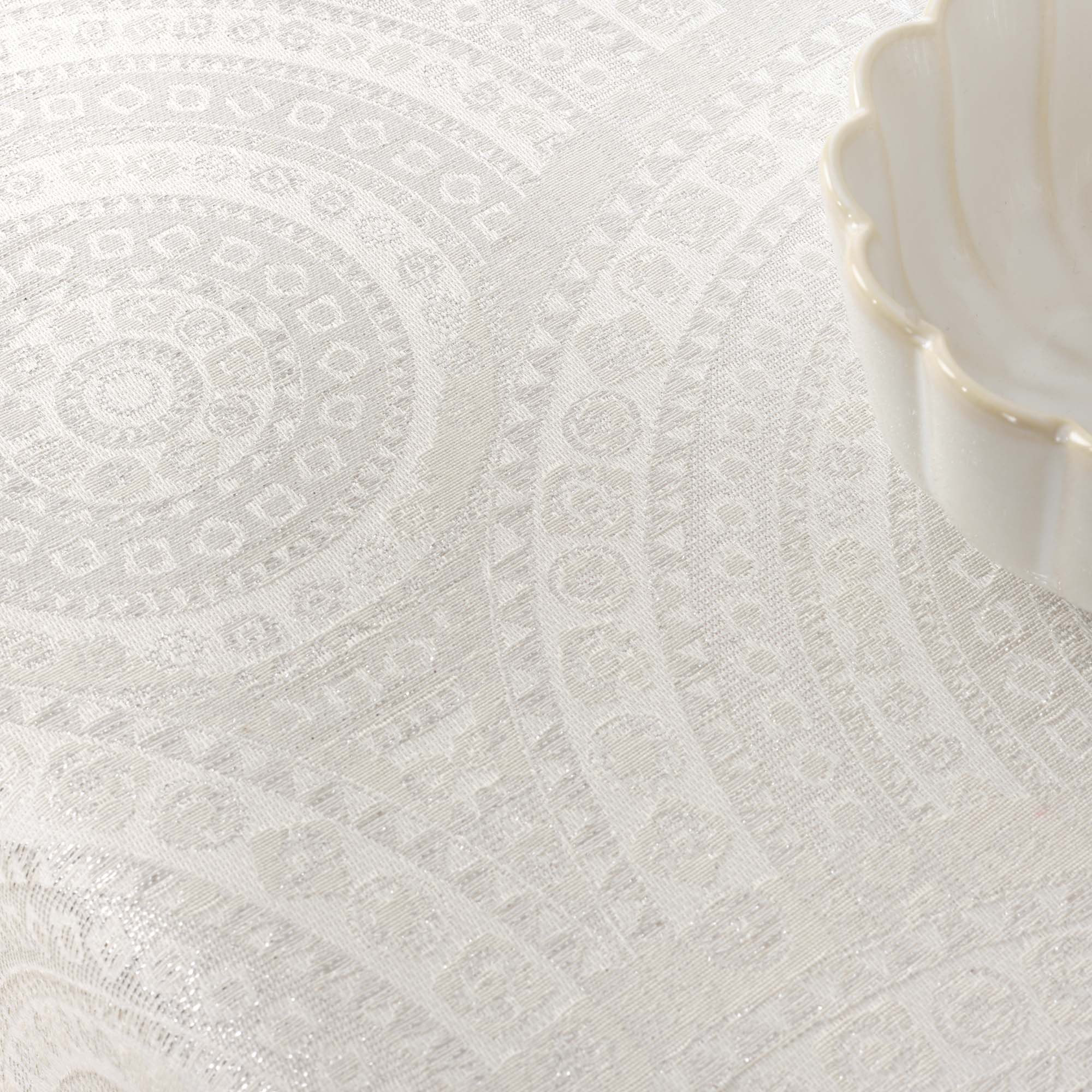 Mantel jacquard R17676 Natural Plata Lurex
