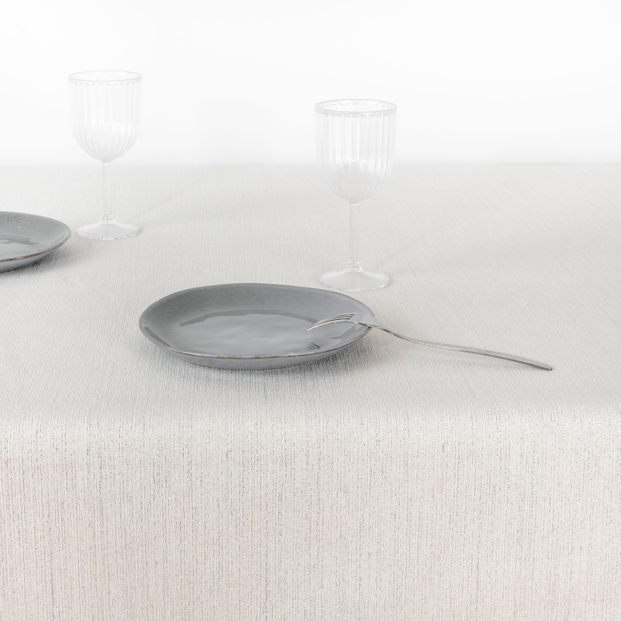 Mantel jacquard R17948 Natural Plata Lurex