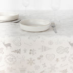 Mantel jacquard R22119 Natural Plata Lurex