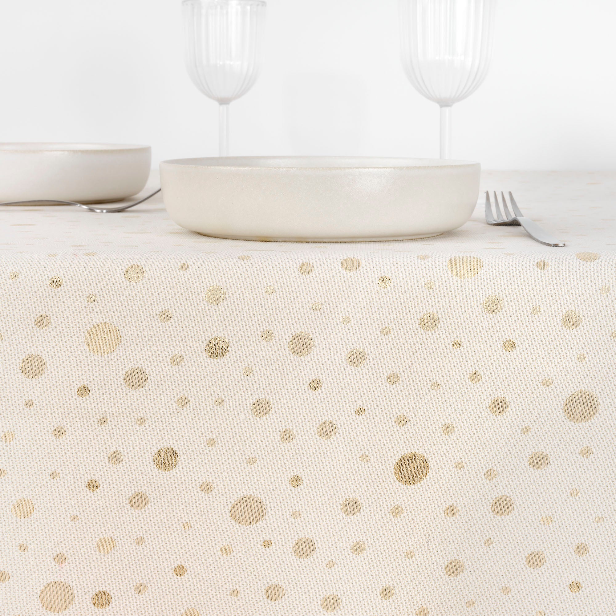 Mantel jacquard R22123 Natural Oro Lurex
