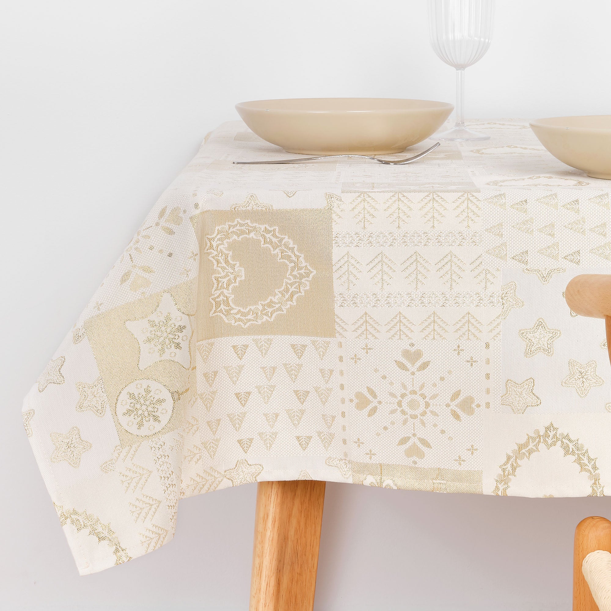 Mantel jacquard R22124 Natural Oro Lurex