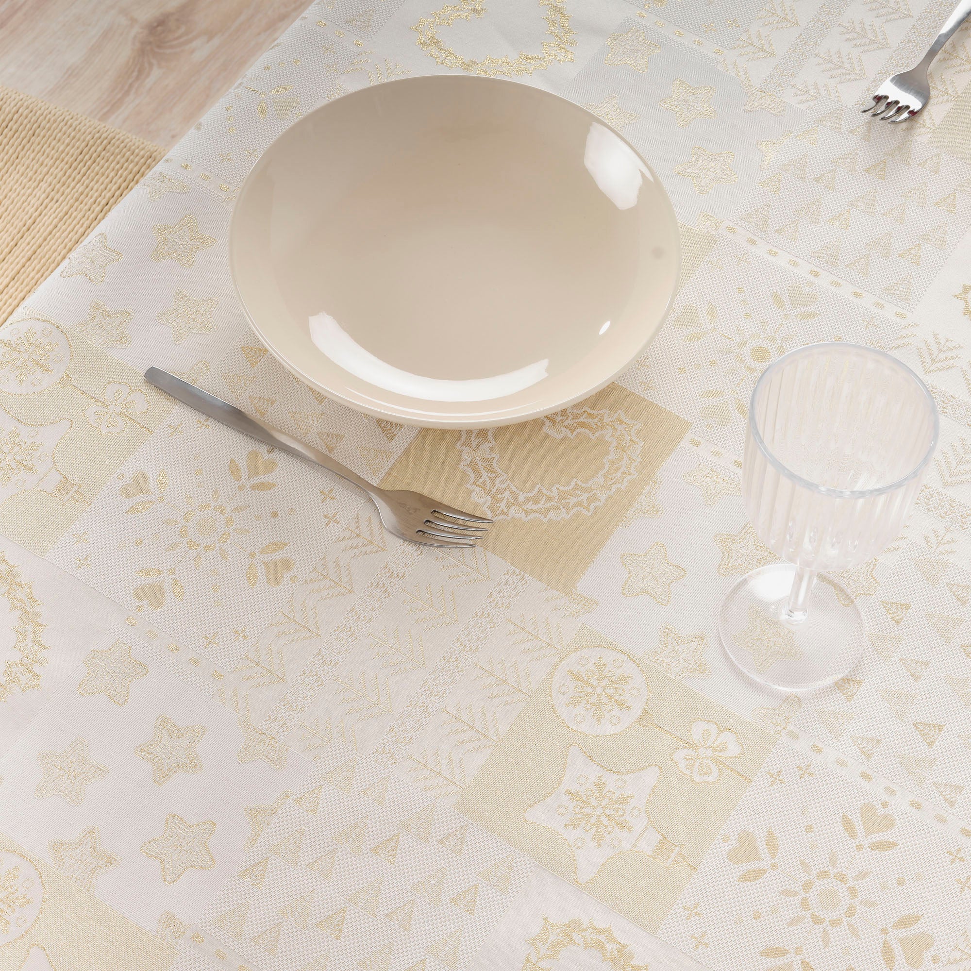 Mantel jacquard R22124 Natural Oro Lurex