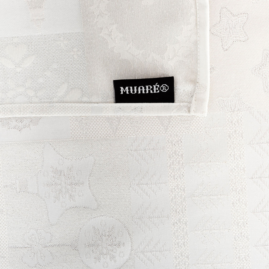 Mantel jacquard R22120 Natural Plata Lurex