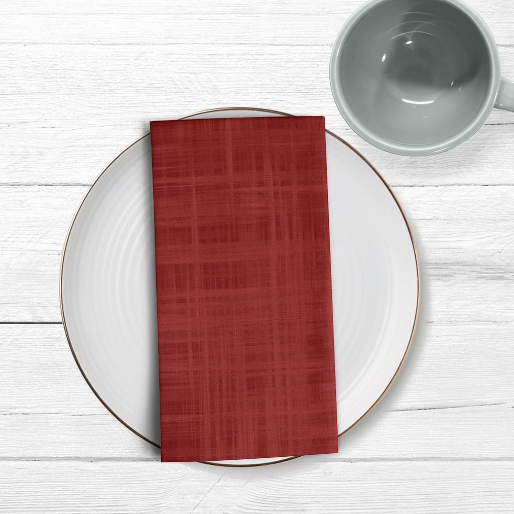 Servilletas algodón-lino pack de 2 unidades Liso Rojo