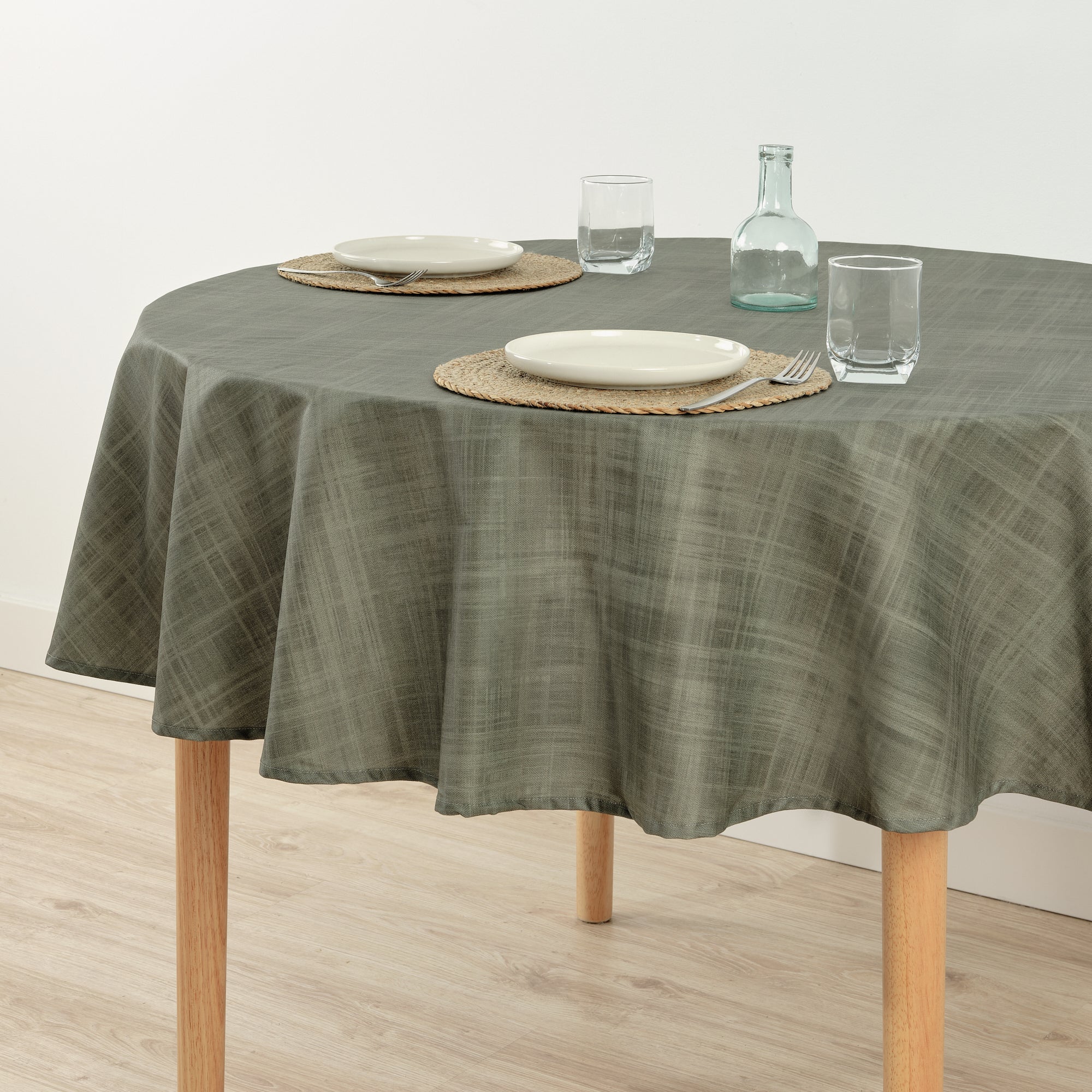 Mantel redondo antimanchas Desert Sage