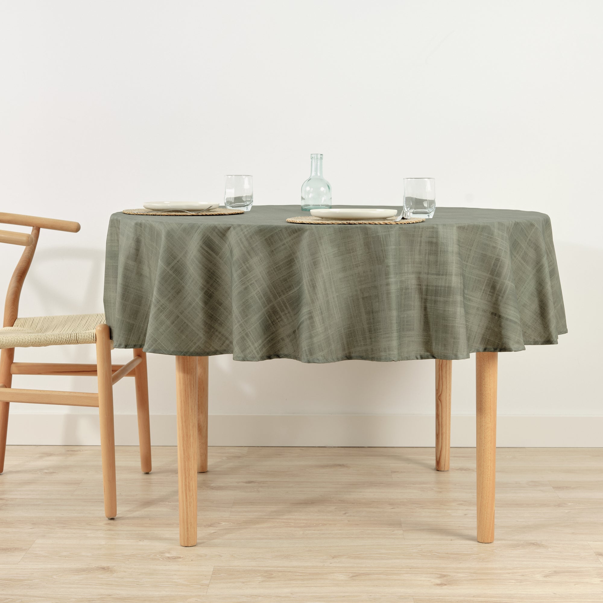 Mantel redondo antimanchas Desert Sage
