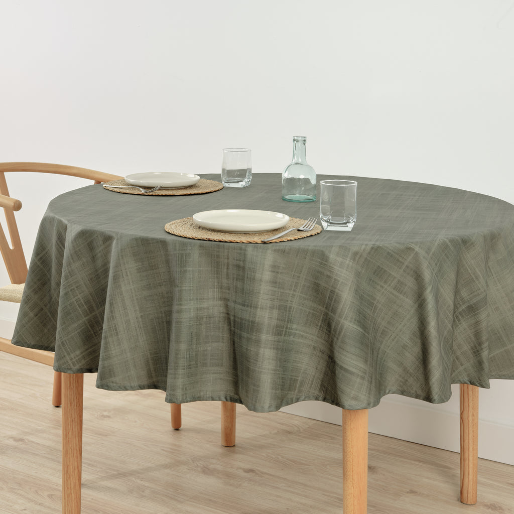 Mantel redondo antimanchas Desert Sage