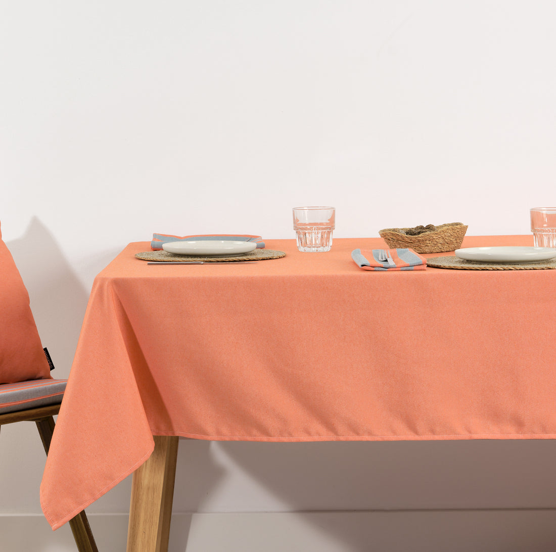 Mantel de tela jacquard Maglia Liso Naranja