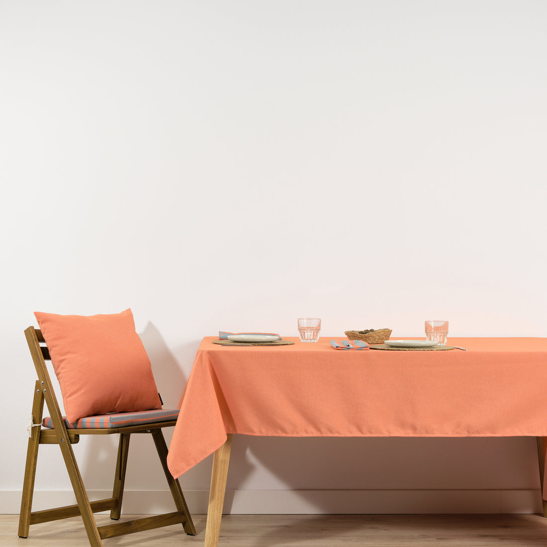 Mantel de tela jacquard Maglia Liso Naranja