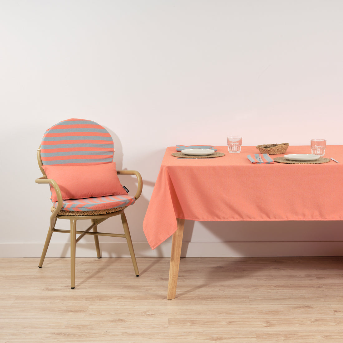 Mantel de tela jacquard Maglia Liso Naranja