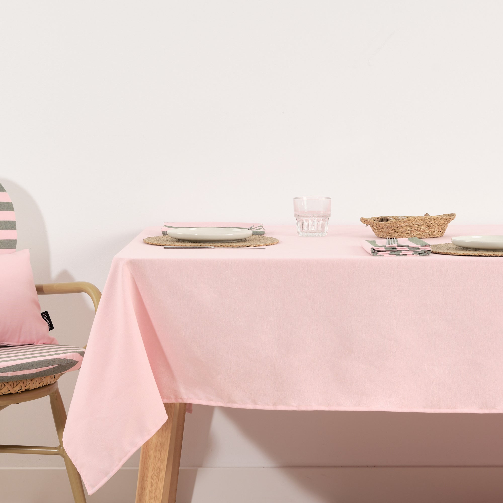 Mantel de tela jacquard Maglia Liso Rosa