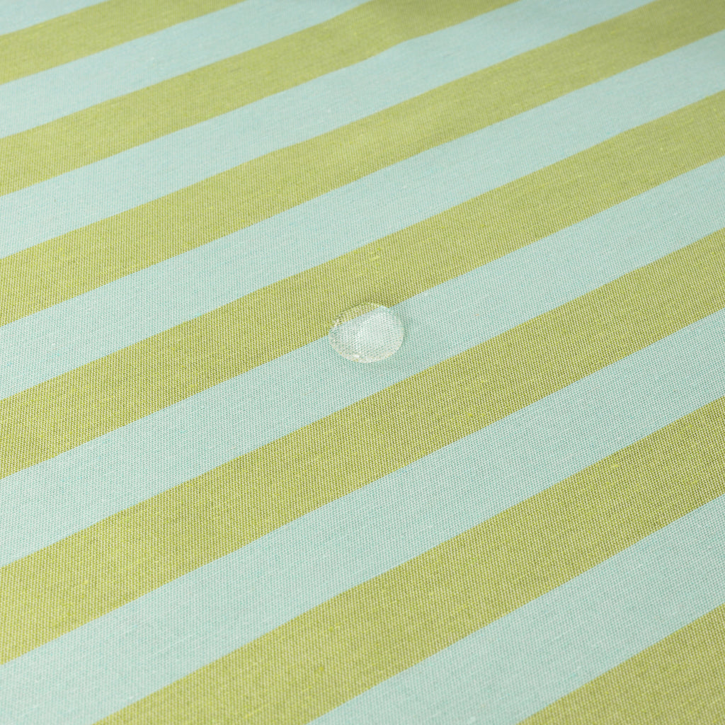 Mantel de tela jacquard Maglia Raya Pistacho y Turquesa
