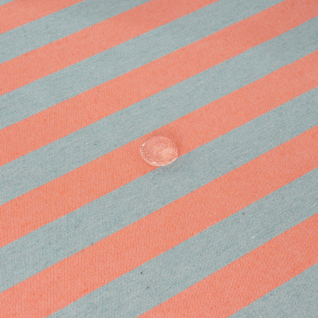 Mantel de tela jacquard Maglia Raya Naranja y Agua