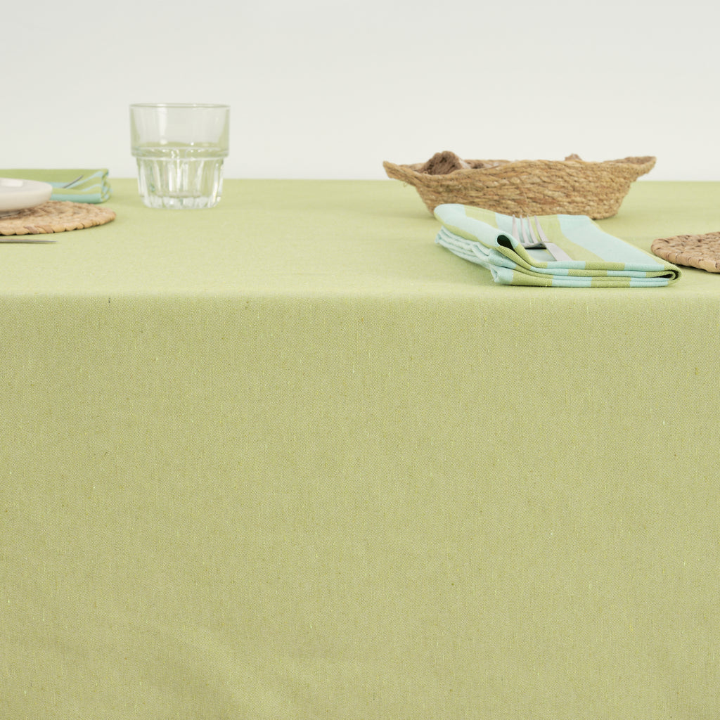 Mantel de tela jacquard Maglia Liso Pistacho