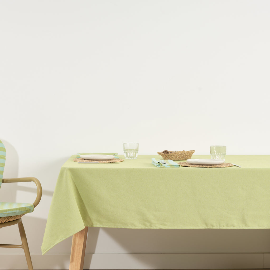 Mantel de tela jacquard Maglia Liso Pistacho