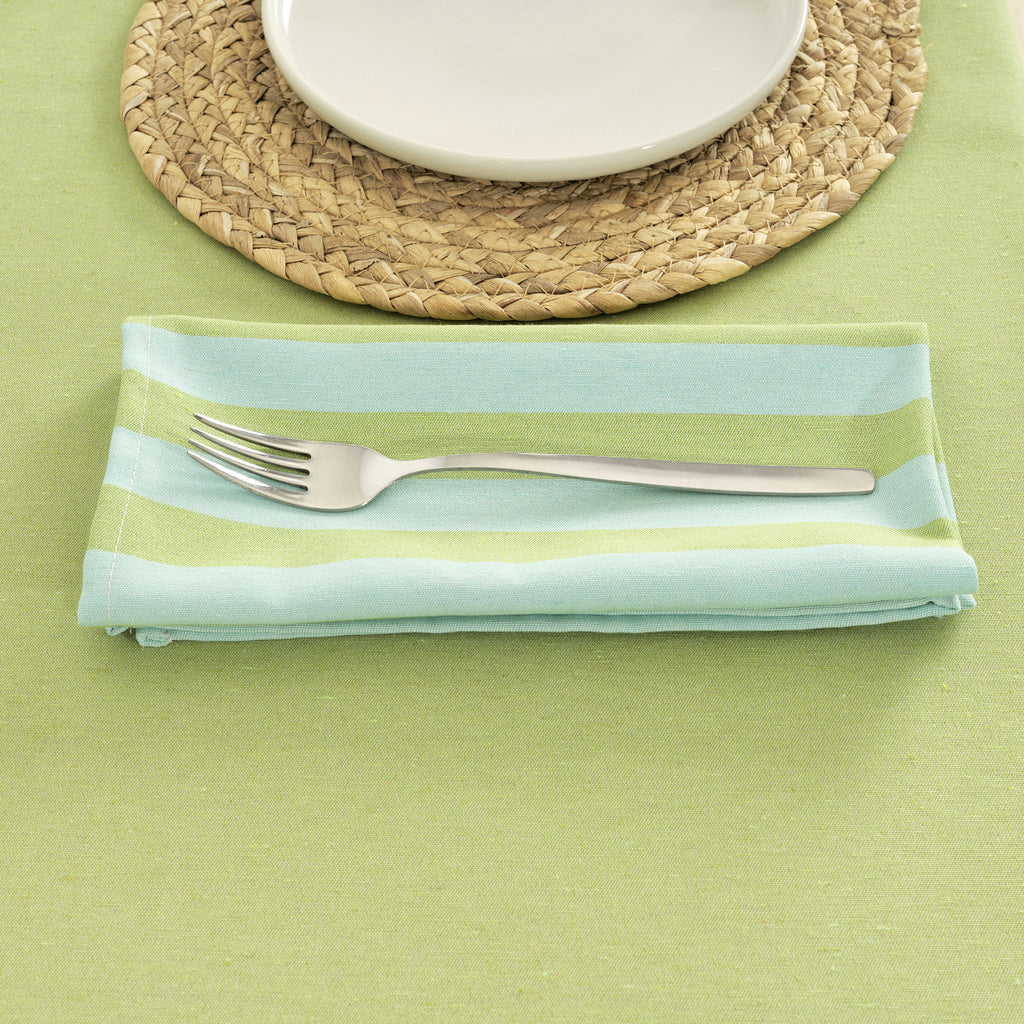 Pack 2 unidades servilletas Maglia Raya Pistacho y Turquesa 45x45 cm