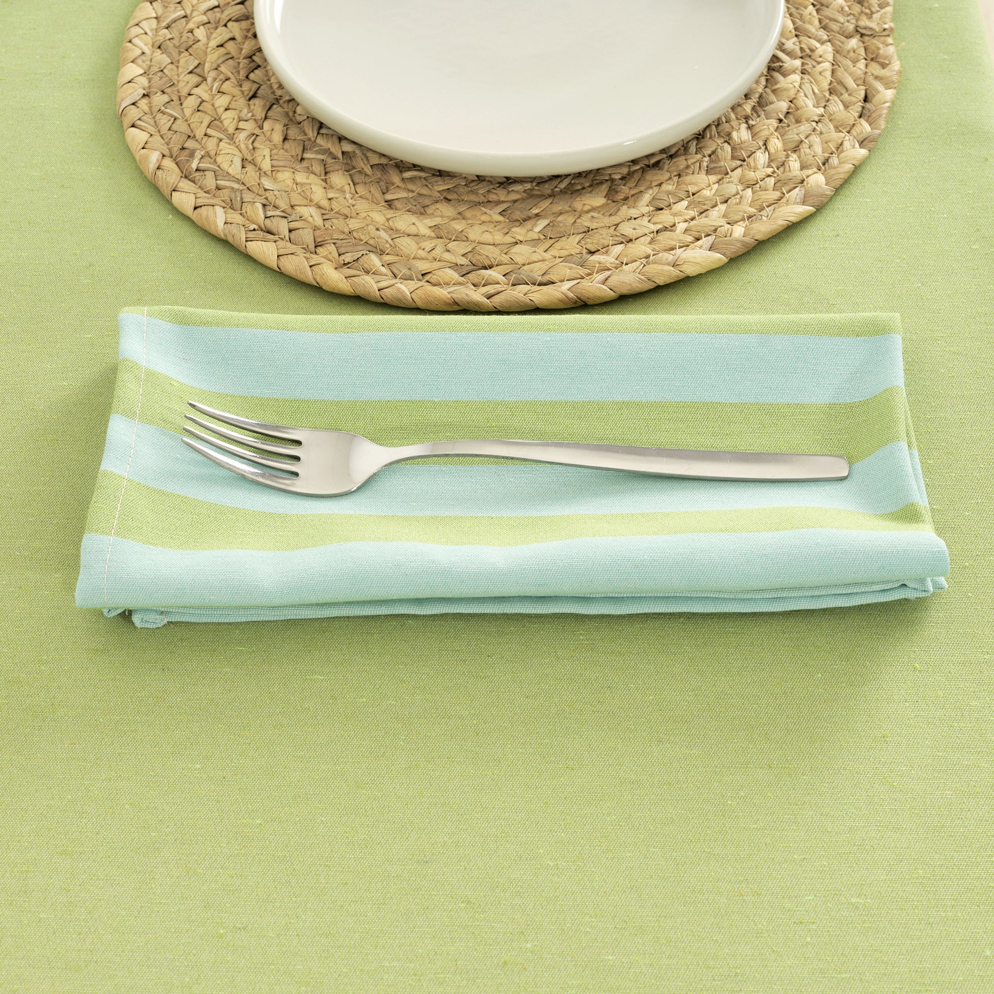 Pack 2 unidades servilletas Maglia Raya Pistacho y Turquesa 45x45 cm