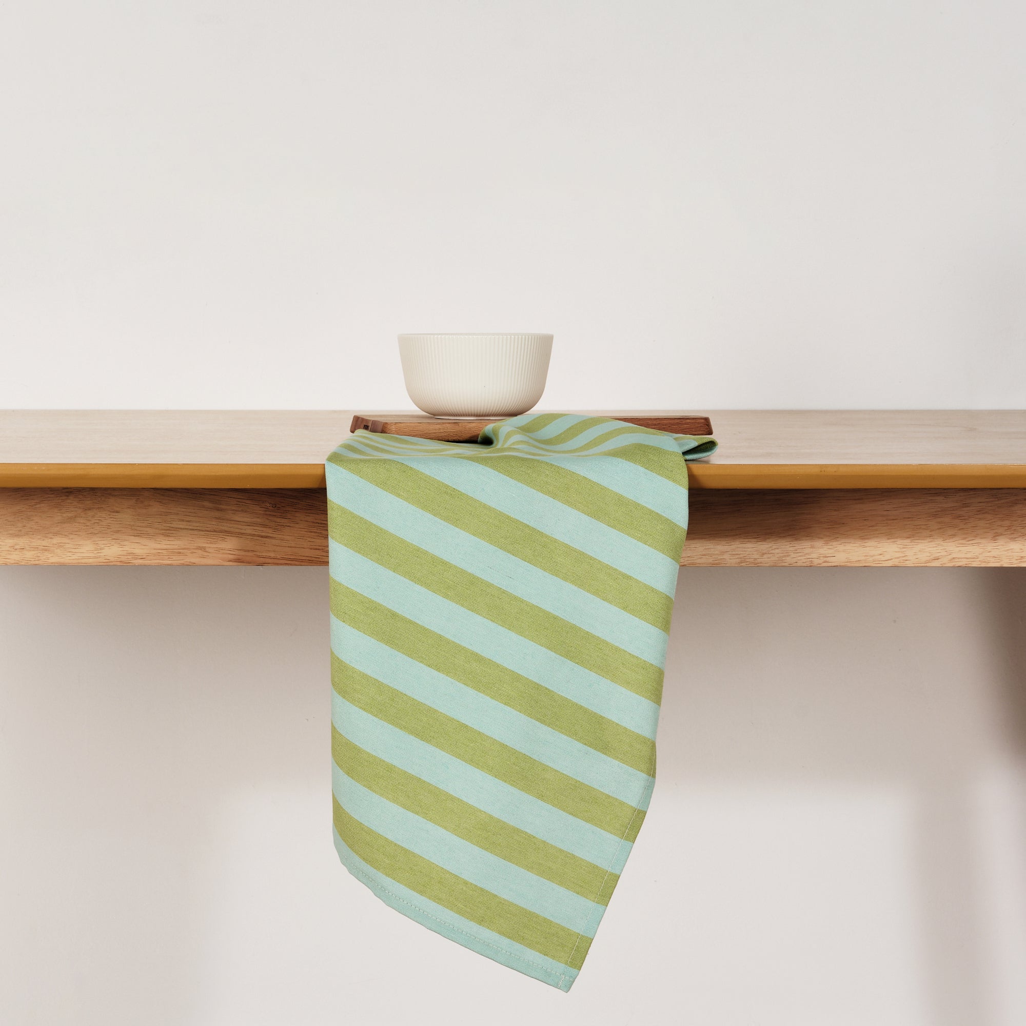 Paño de cocina Maglia Raya Pistacho y Turquesa 45x70 cm