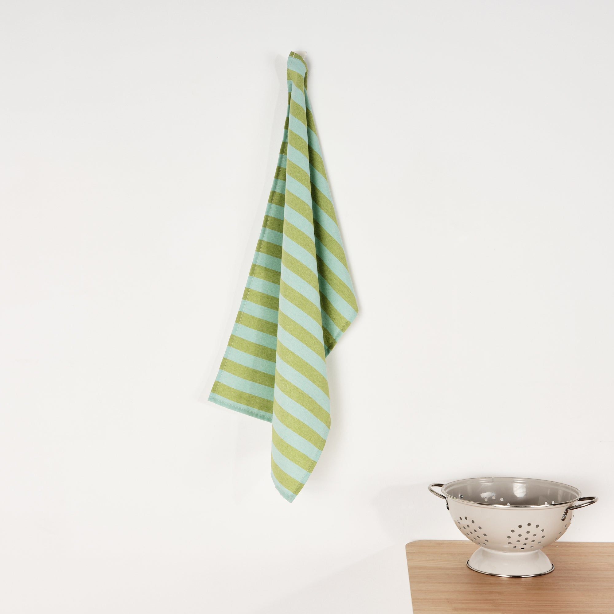 Paño de cocina Maglia Raya Pistacho y Turquesa 45x70 cm